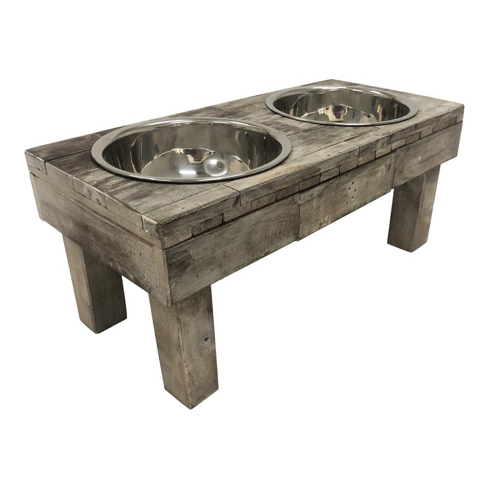 Huntley Berjen Table Double Feeder, Large Brown Wash. Picture 9