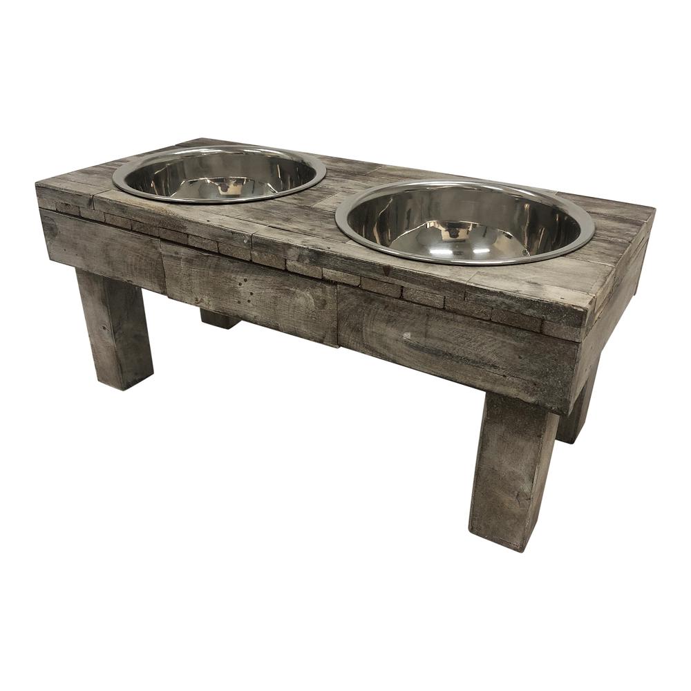 Huntley Berjen Table Double Feeder, Small Brown Wash. Picture 2