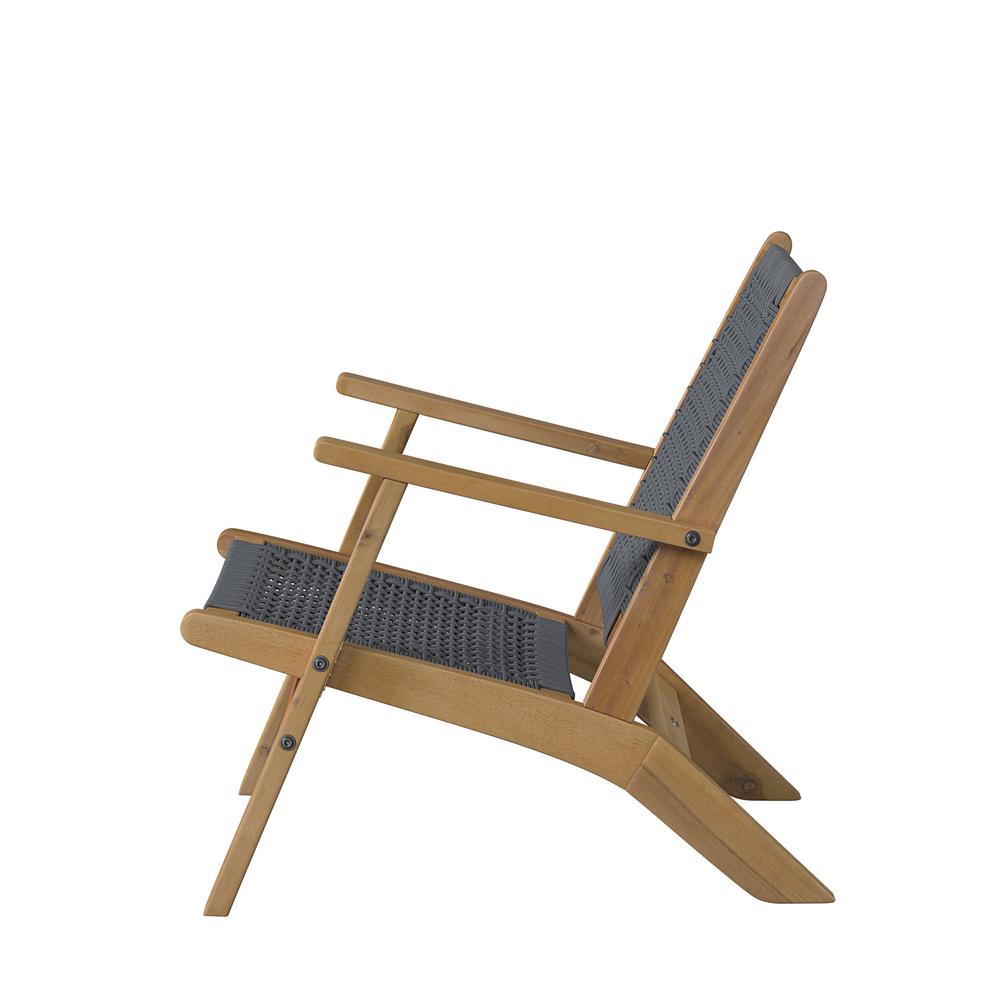 Vega Natural Stain Outdoor Chair in Gray Cording. Picture 5
