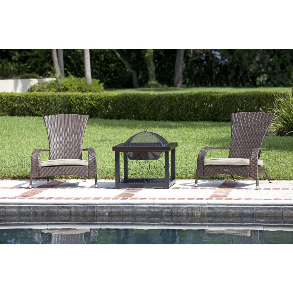 Hammer Tone Bronze Finish Cocktail Table Fire Pit. Picture 4