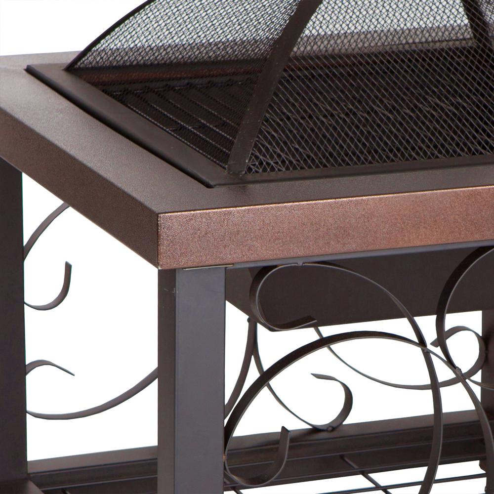 Hammer Tone Bronze Finish Cocktail Table Fire Pit. Picture 2