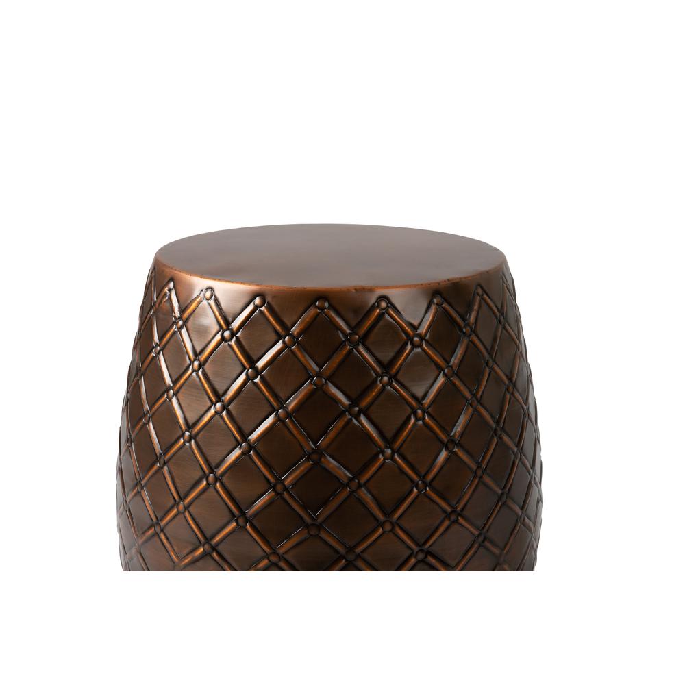 Braga Metal Stool-Table-Container In Copper Finish. Picture 3