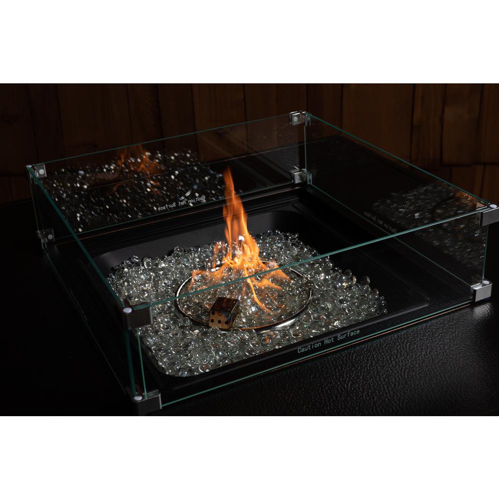 Tempered Glass Wind Guard For Square Fire Pits. Picture 8