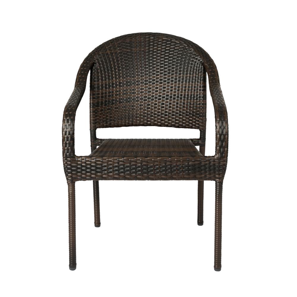 Rhodos Café Stacking Chair In Mocha All-Weather Wicker - 4pk. Picture 5