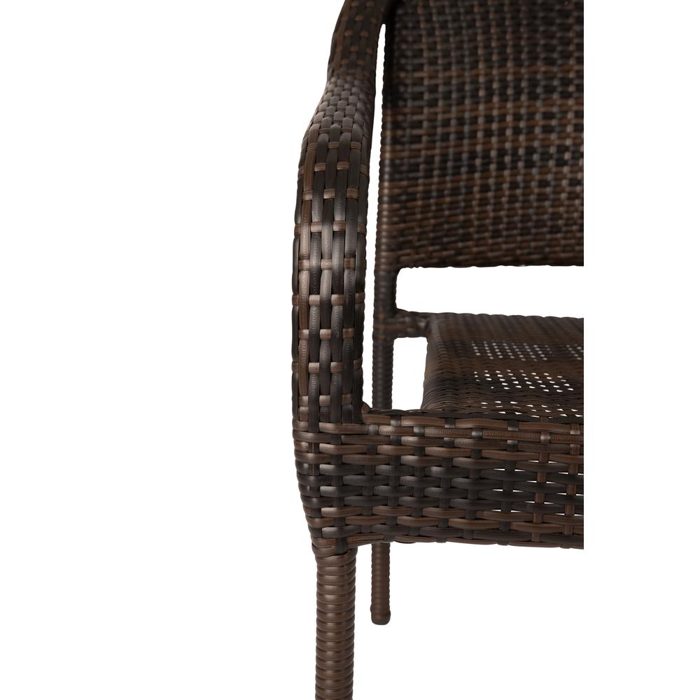 Rhodos Café Stacking Chair In Mocha All-Weather Wicker - 4pk. Picture 6