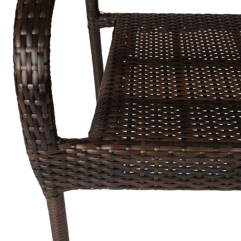 Rhodos Café Stacking Chair In Mocha All-Weather Wicker - 4pk. Picture 8