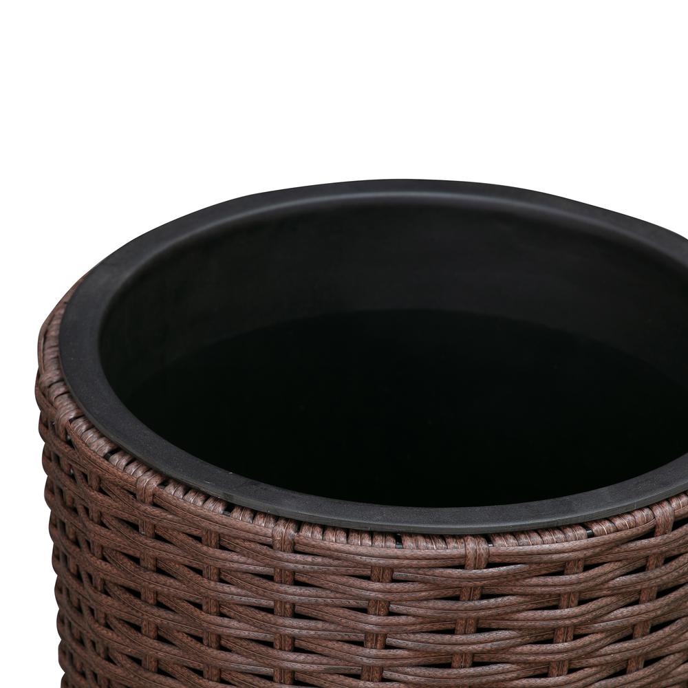 Noah 2-Piece Wicker Planter Set, Mocha. Picture 2