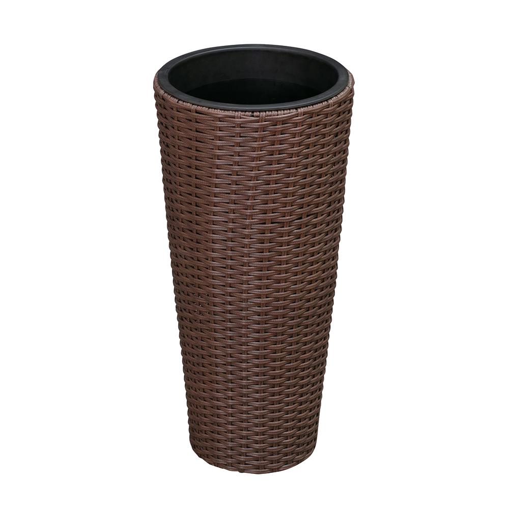 Noah 2-Piece Wicker Planter Set, Mocha. Picture 4