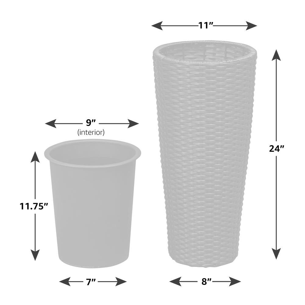 Noah 2-Piece Wicker Planter Set, Mocha. Picture 8