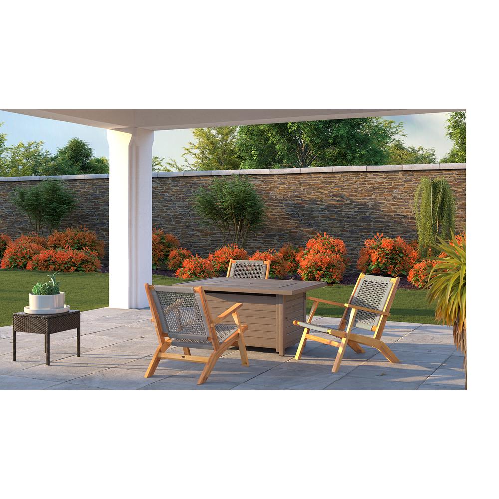 Vega Natural Stain Outdoor Chair in Gray Cording. Picture 6