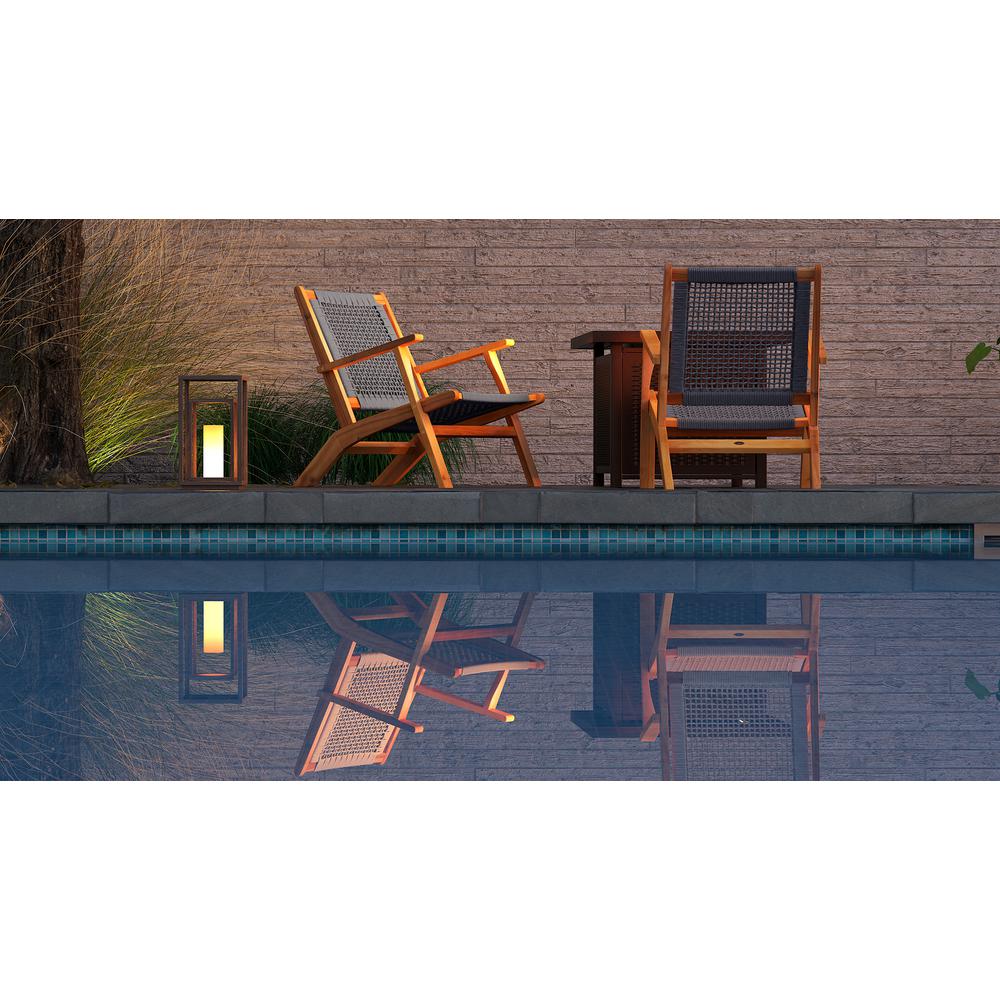 Vega Natural Stain Outdoor Chair in Gray Cording. Picture 8