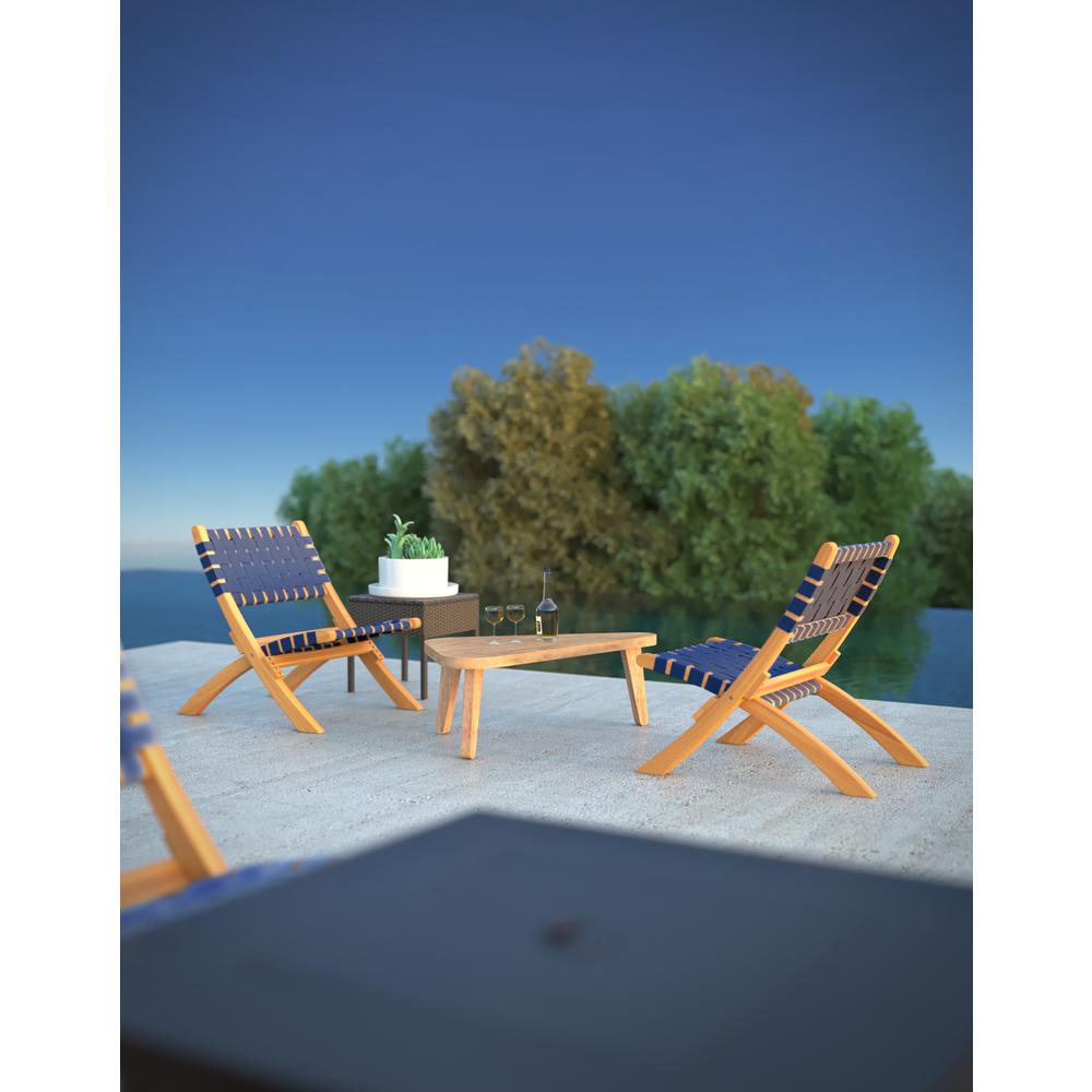 Sava Indoor-Outdoor Folding Chair in Navy Blue Webbing. Picture 13