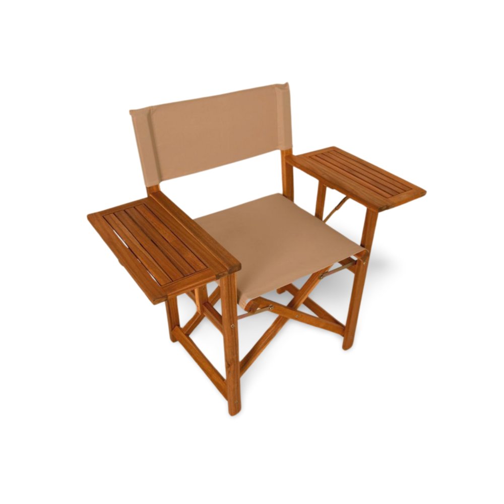 Walker Outdoor Folding Directors Chair with Side Tables. Picture 3