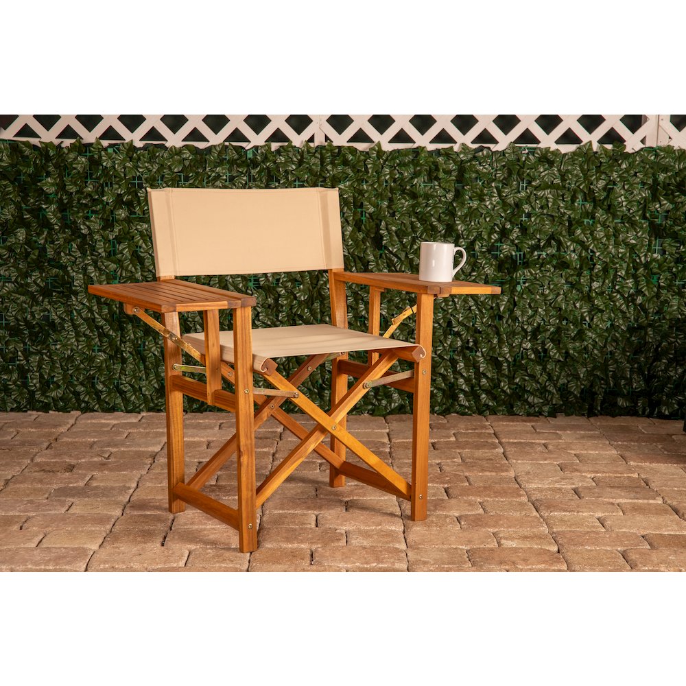 Walker Outdoor Folding Directors Chair with Side Tables. Picture 18