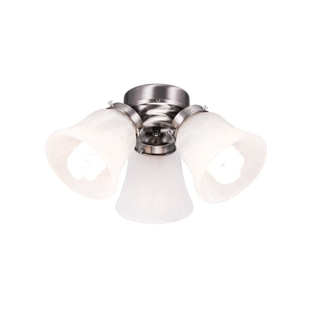 3-Light Nickel White Glass  LED. Picture 1