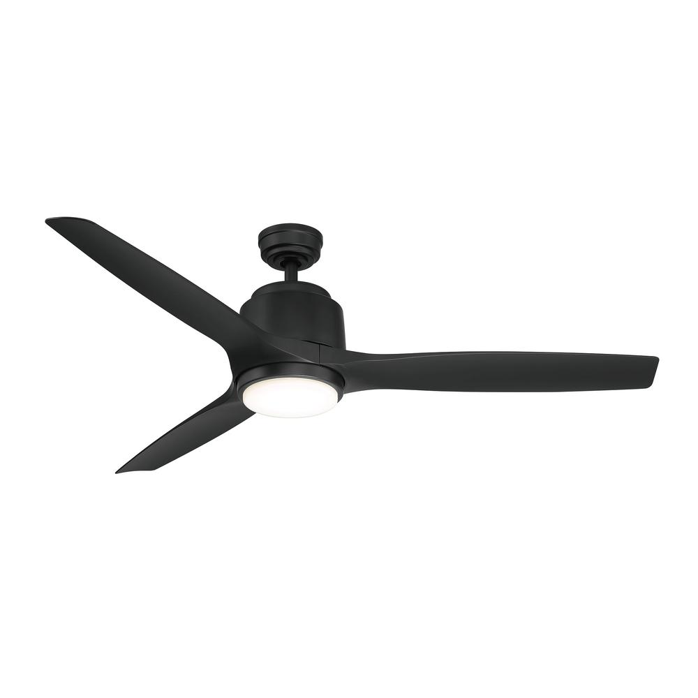 Sora Outdoor 56 Inch Matte Black and Gold Ceiling Fan. Picture 1