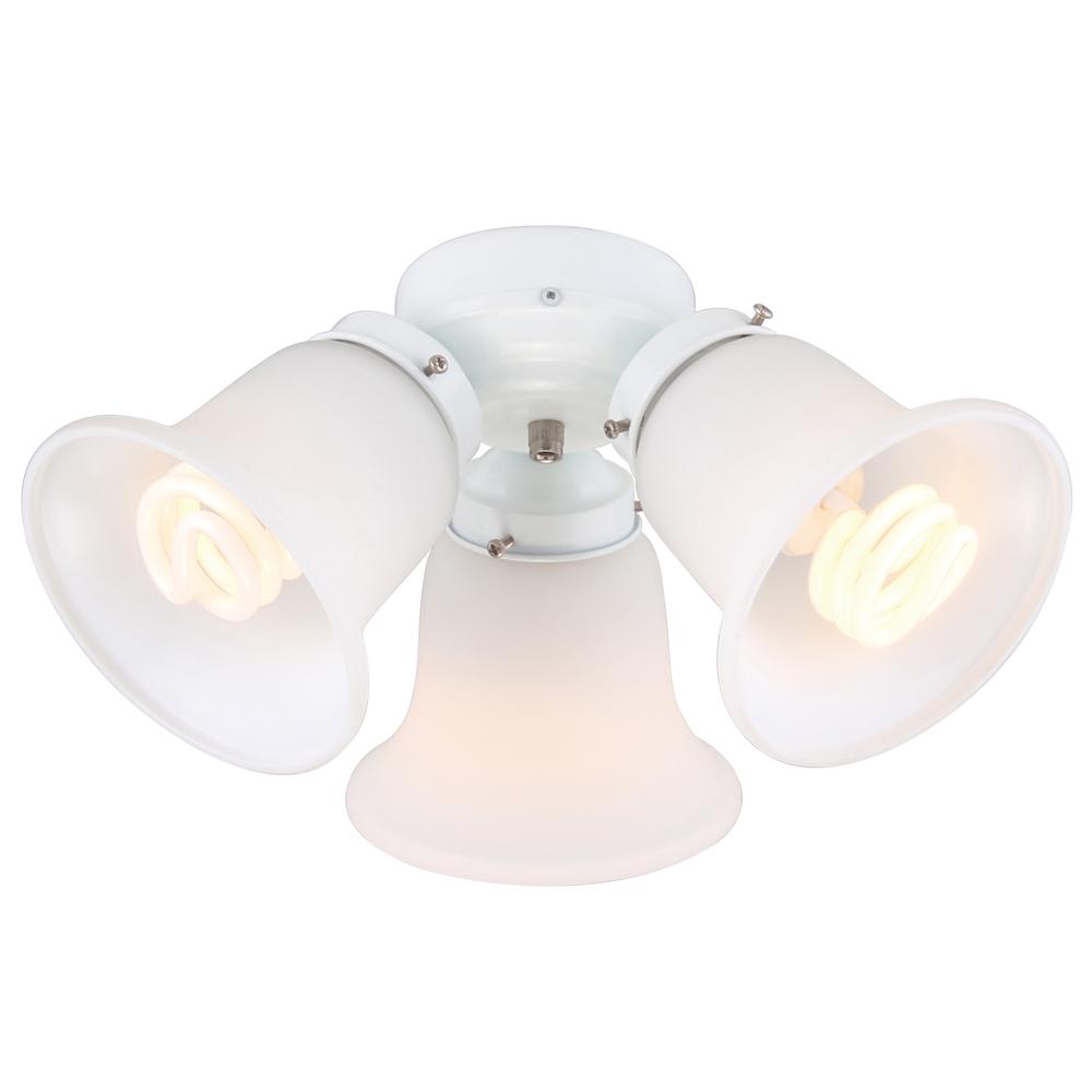 3-Light White Glass LED. Picture 1