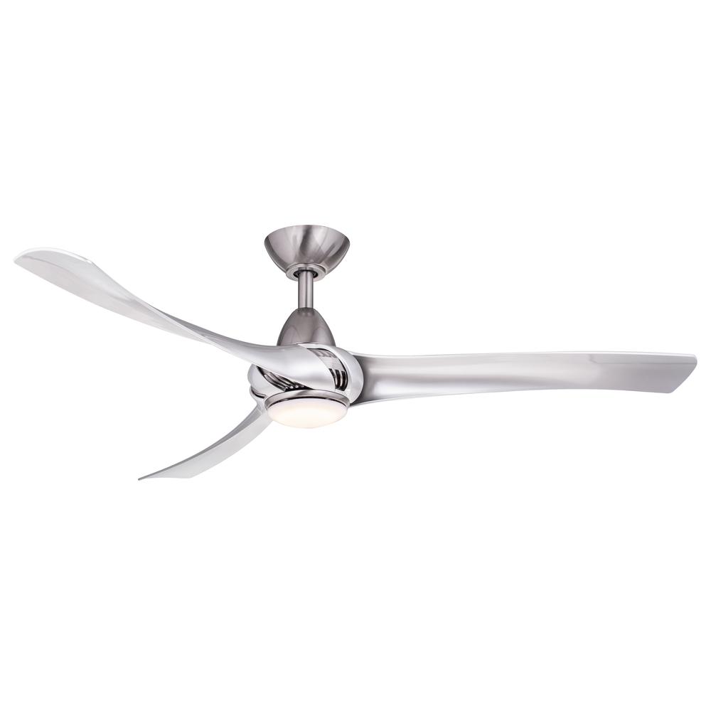 Droid LED Nickel Ceiling Fan. Picture 1