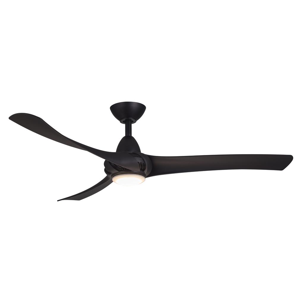 Droid LED Matte Black Ceiling Fan. Picture 1