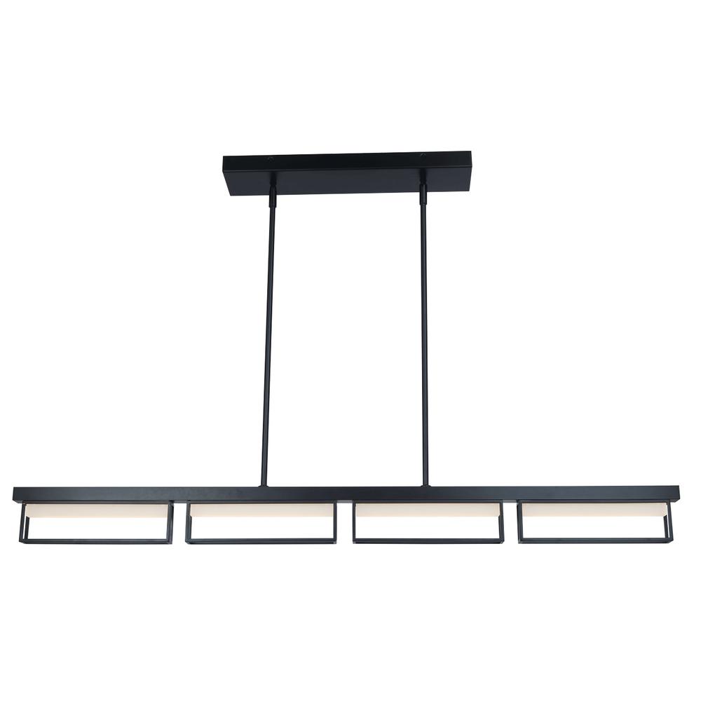 4- Light Framed Pendant with Frosted Glass Diffuser. Picture 3