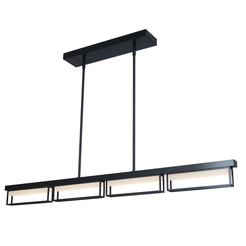 4- Light Framed Pendant with Frosted Glass Diffuser. Picture 4