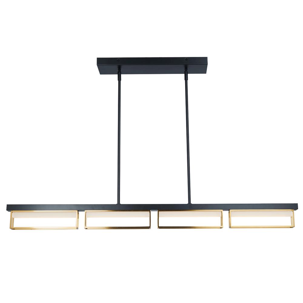 4- Light Framed Pendant with Frosted Glass Diffuser. Picture 1