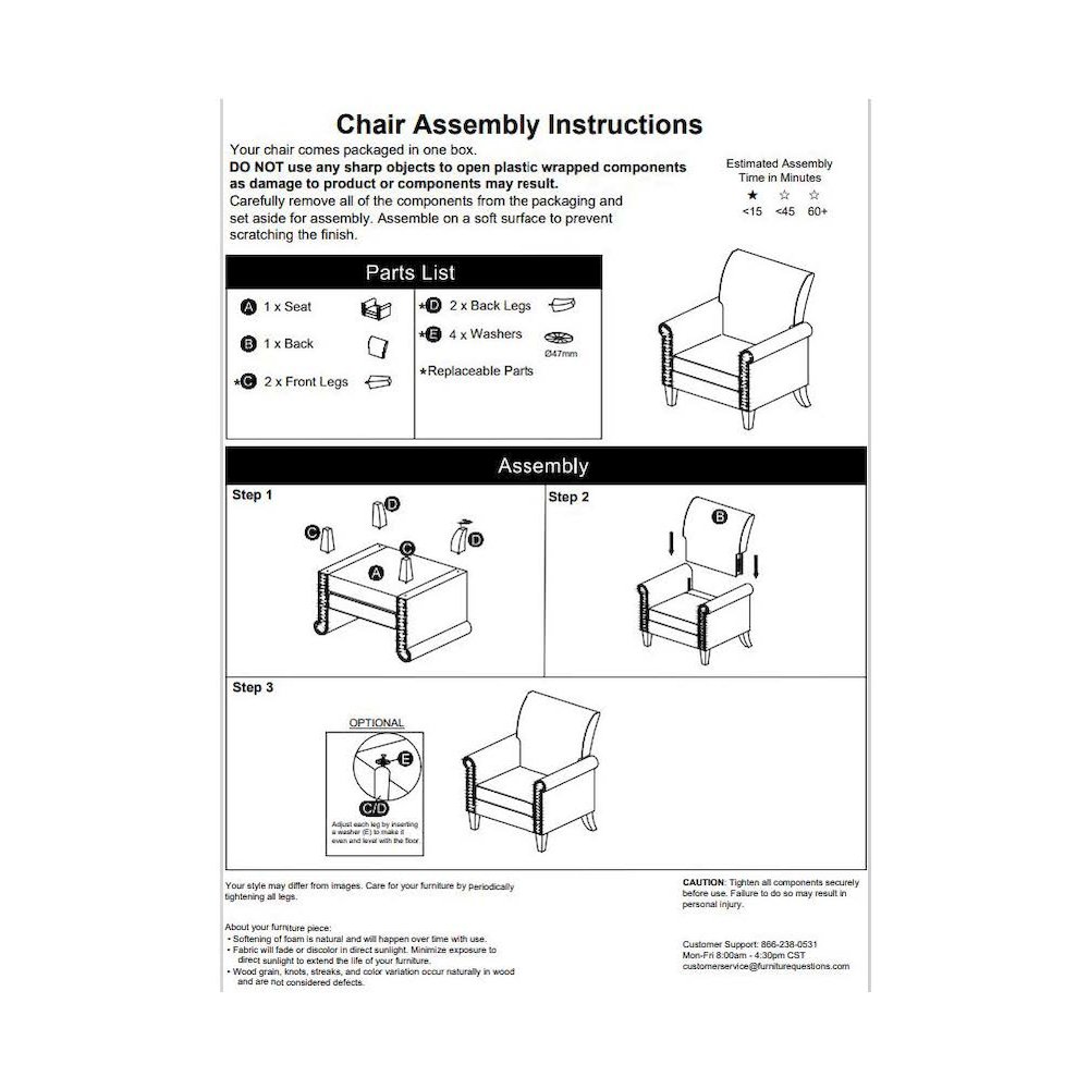 Traditional Armchair with Nailheads in Blue Tweed. Picture 11