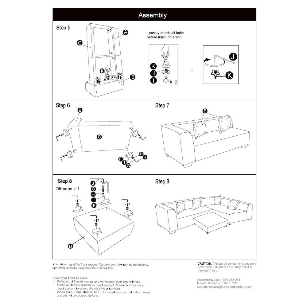 Right-hand Facing Sectional in Charcoal Velour with Ottoman. Picture 11