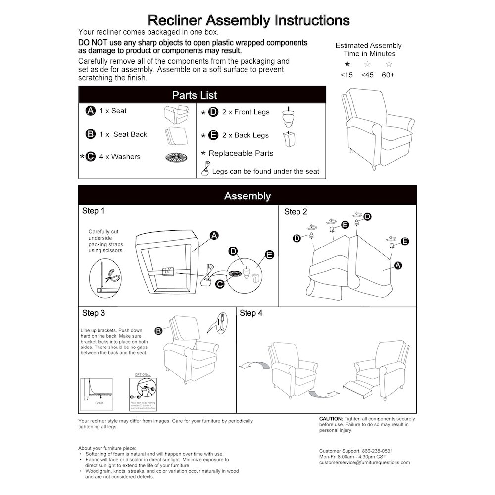 ProLounger Wall Hugger Recliner in Black Microfiber with Square Tufted Back. Picture 11