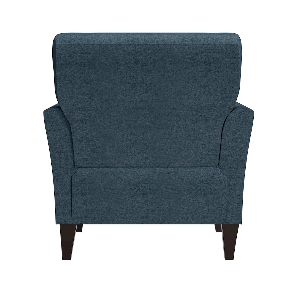 Alex Transitional Flared Arm Armchair in Blue Velour. Picture 5