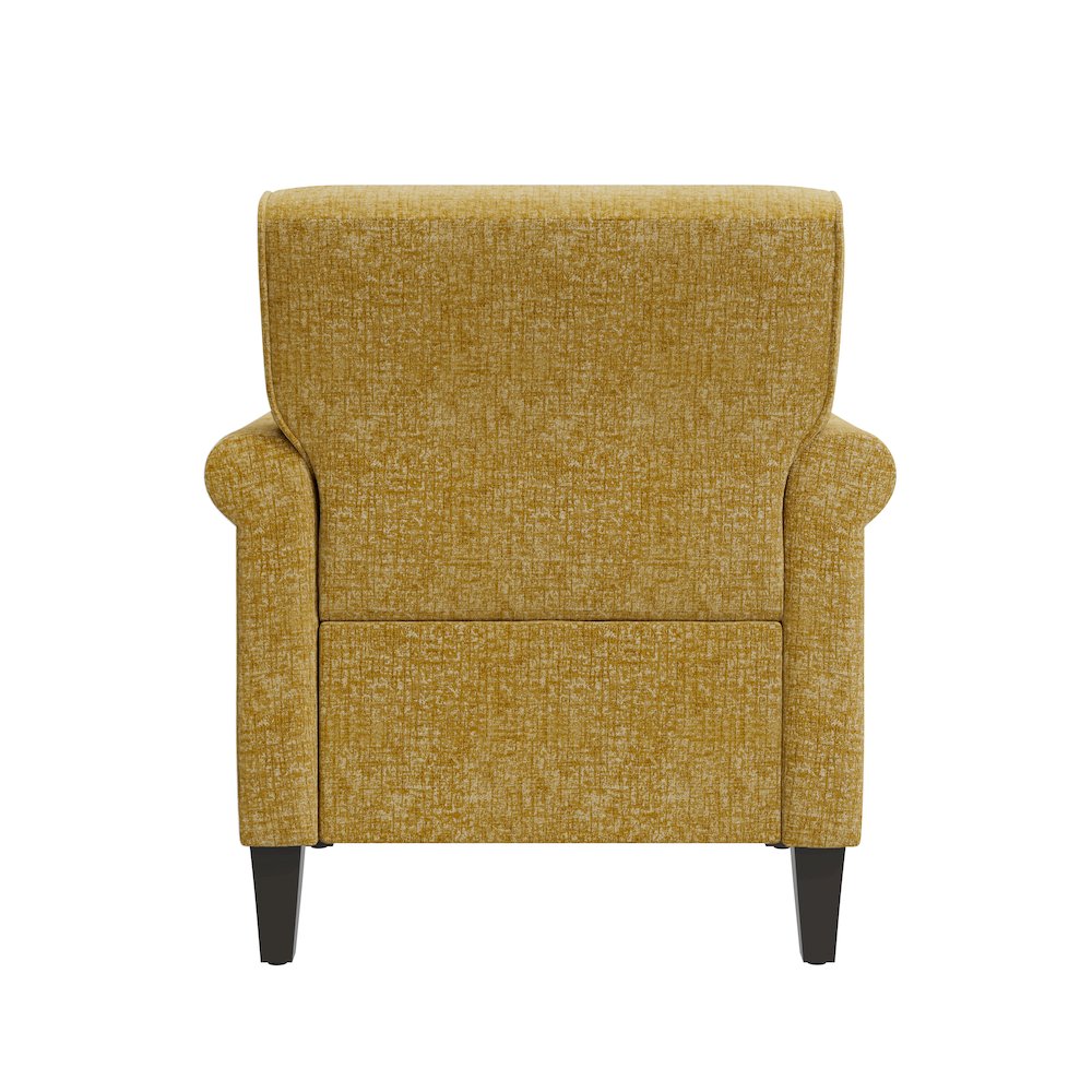 Jean Rolled Arm Chair with Nailheads in Gold Chenille. Picture 3