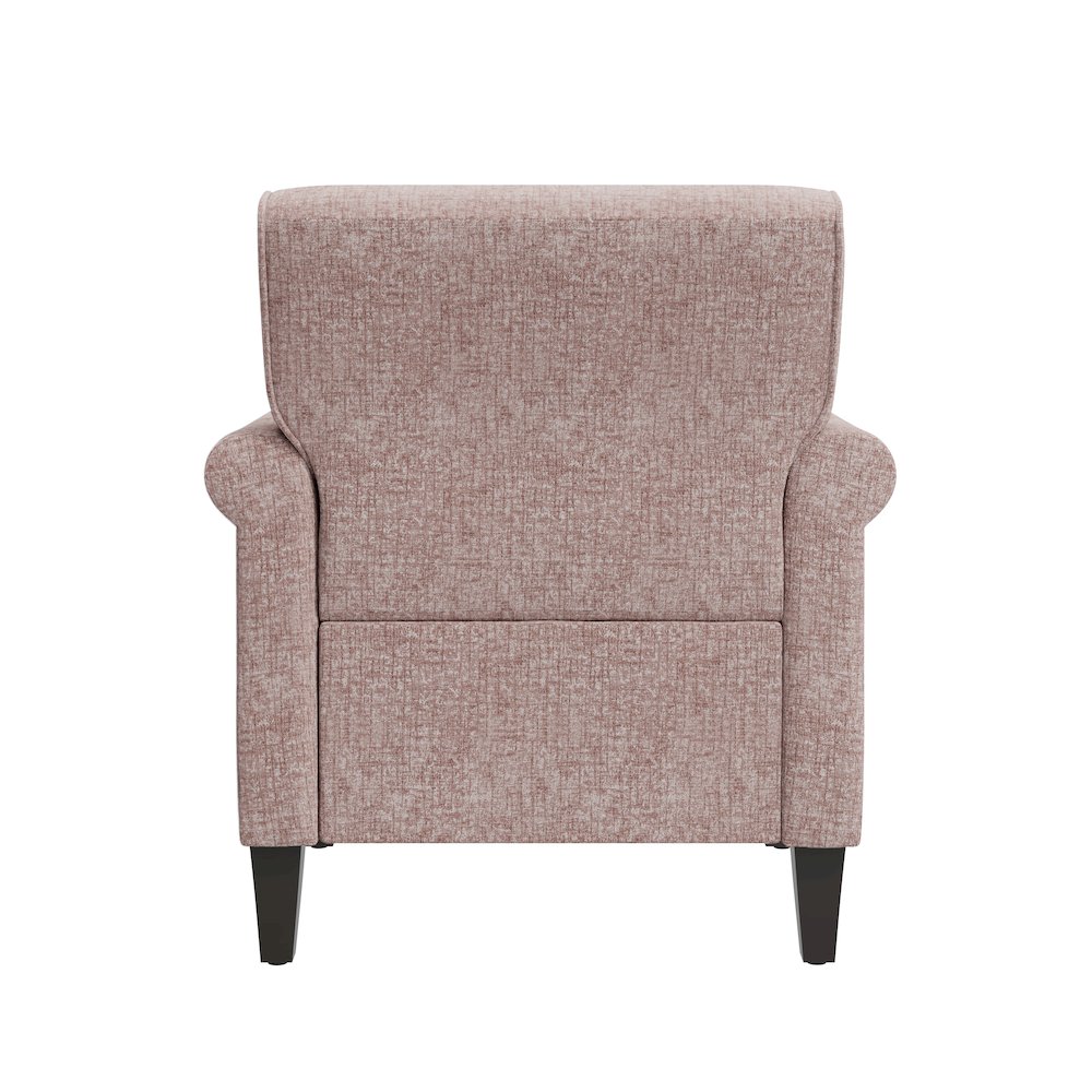 Jean Rolled Arm Chair with Nailheads in Pink Chenille. Picture 3