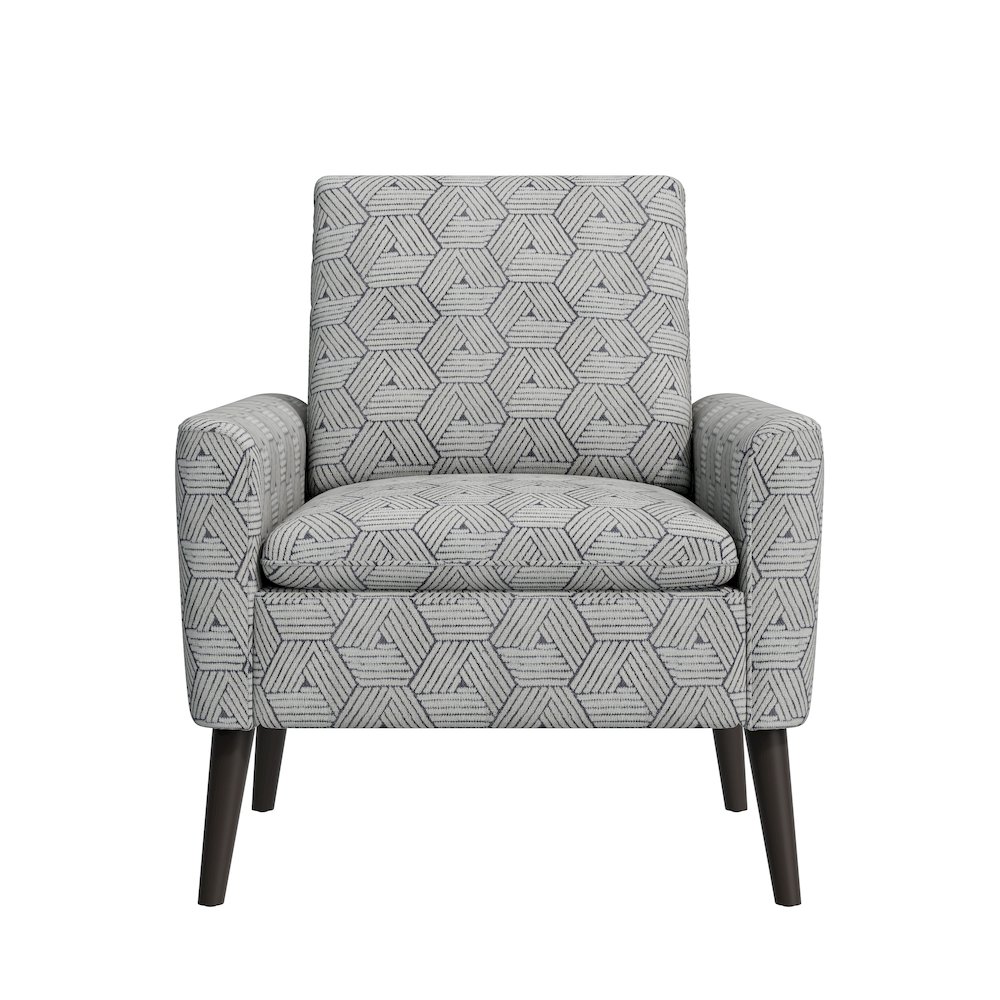Mid-Century Modern Armchair in Gray and Cream Honeycomb. Picture 2