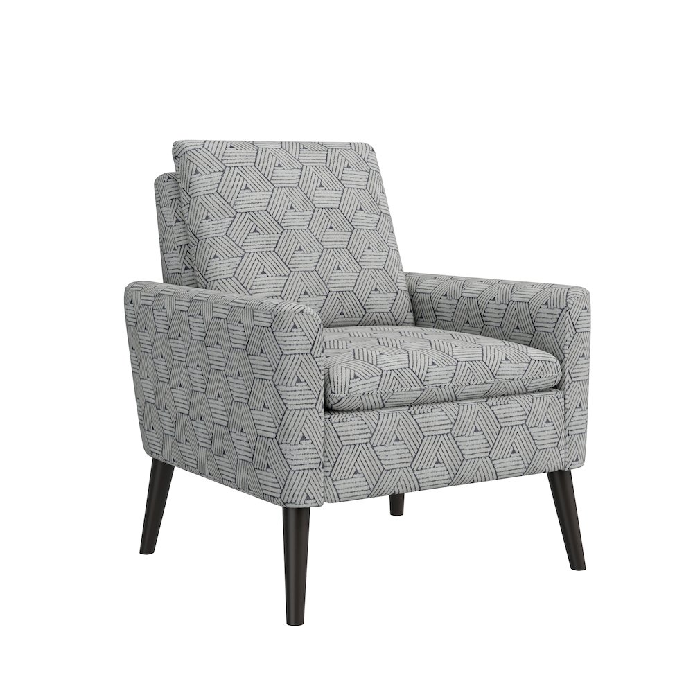Mid-Century Modern Armchair in Gray and Cream Honeycomb. Picture 1