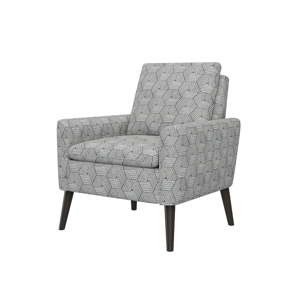 Mid-Century Modern Armchair in Gray and Cream Honeycomb. Picture 3