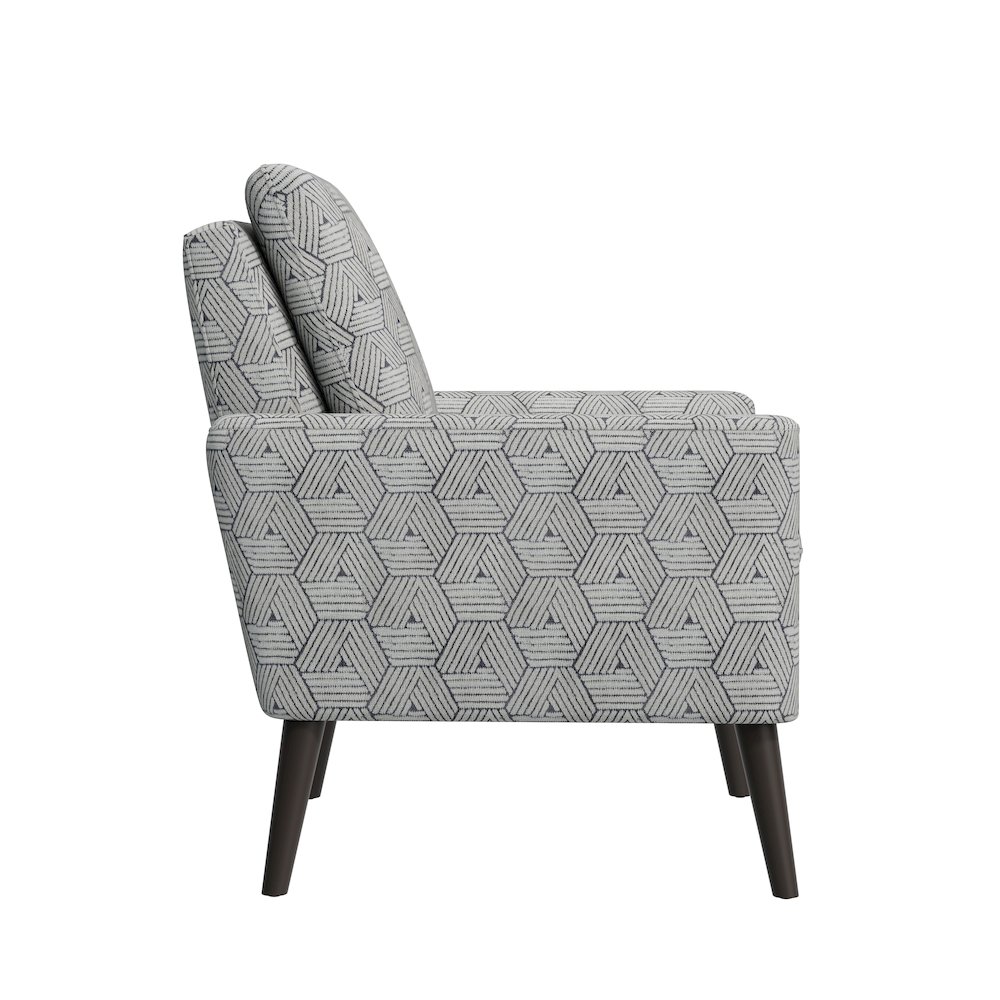 Mid-Century Modern Armchair in Gray and Cream Honeycomb. Picture 4