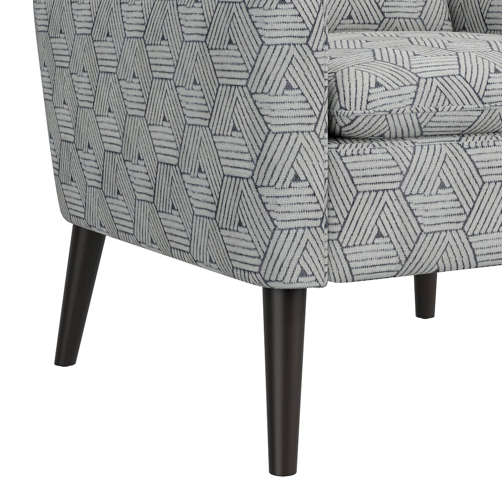 Mid-Century Modern Armchair in Gray and Cream Honeycomb. Picture 6