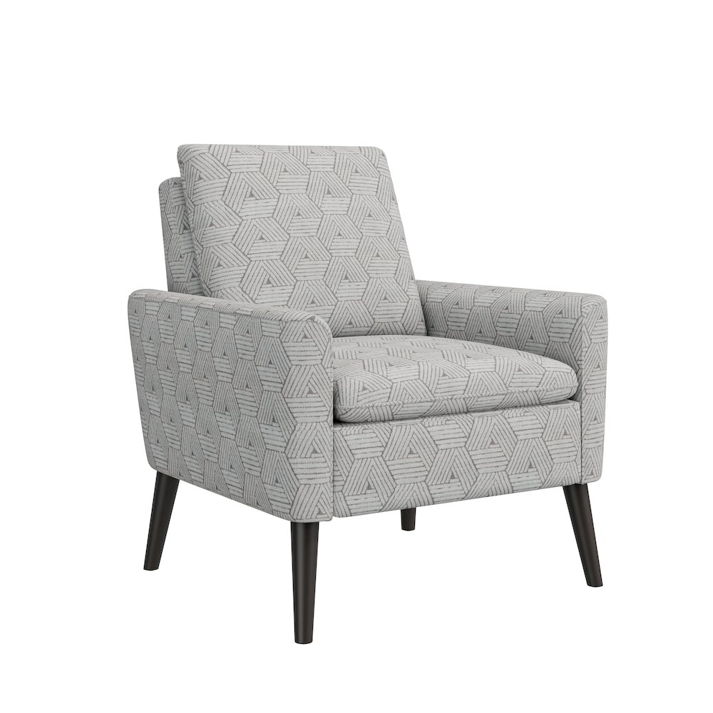 Mid-Century Modern Armchair in Tan and Cream Honeycomb. Picture 1