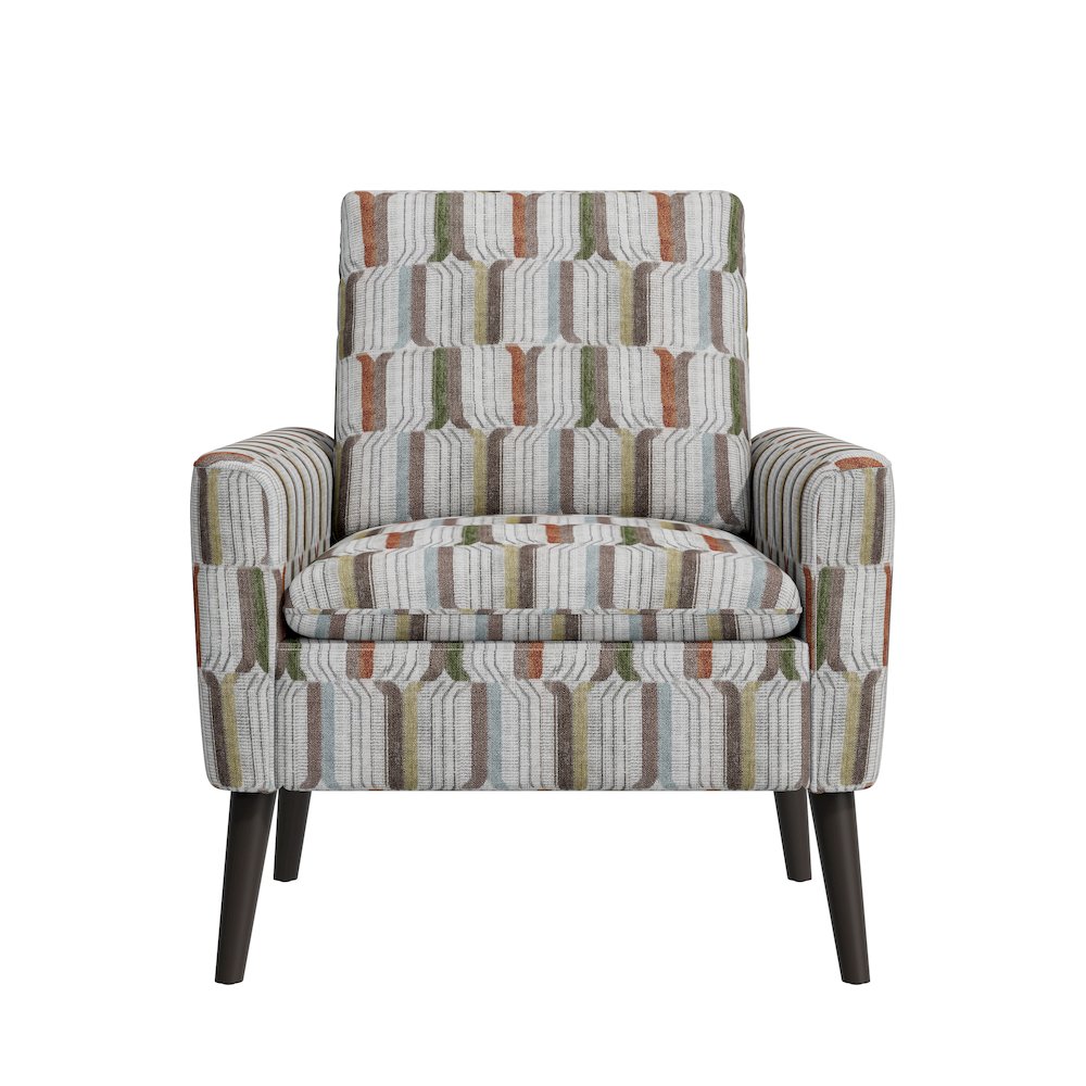 Mid-Century Modern Armchair in Brown, Green and Blue Stripe. Picture 2