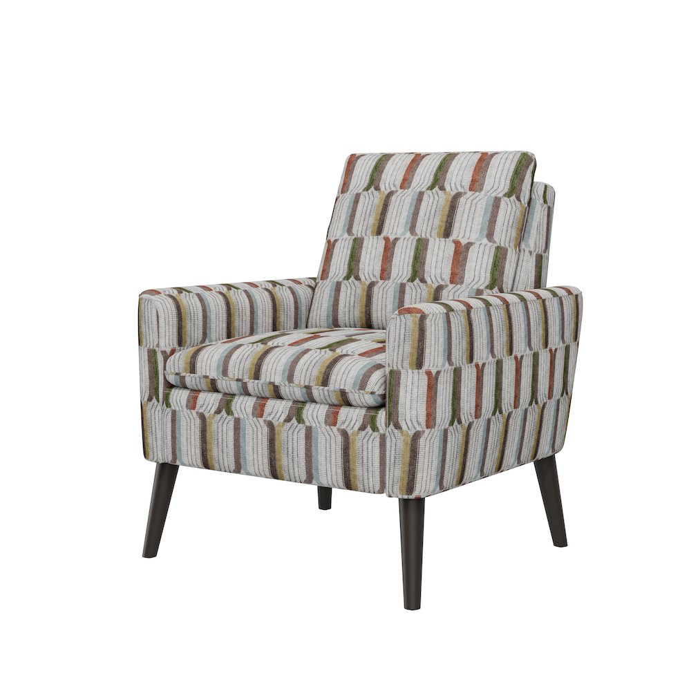 Mid-Century Modern Armchair in Brown, Green and Blue Stripe. Picture 3