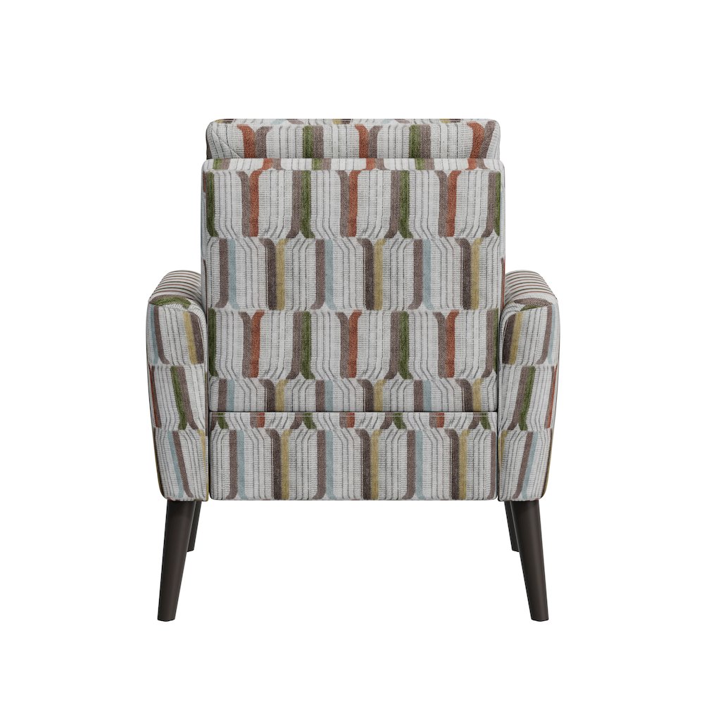 Mid-Century Modern Armchair in Brown, Green and Blue Stripe. Picture 5