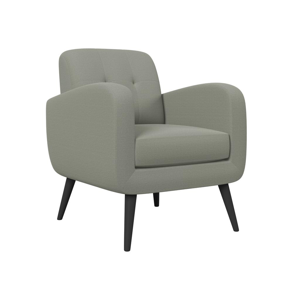 Armchair in Dove Grey Linen with Espresso Legs. Picture 1