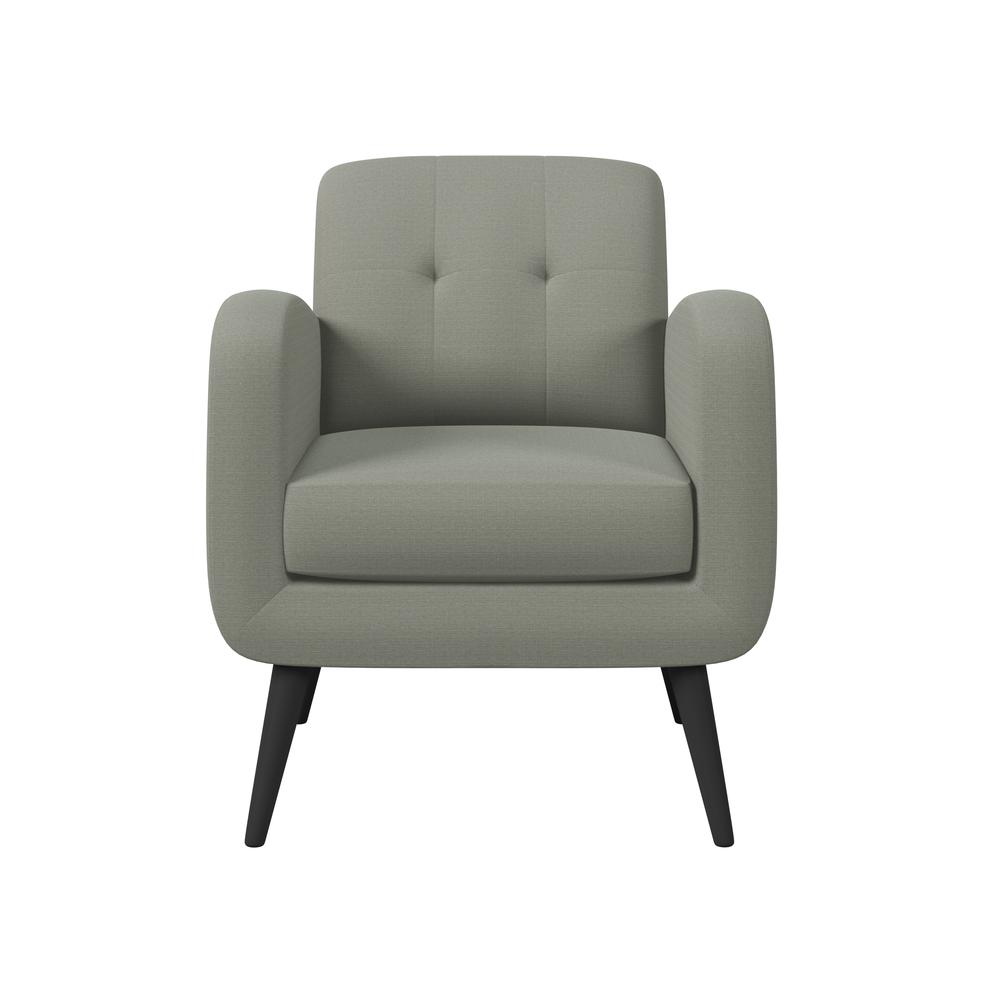 Armchair in Dove Grey Linen with Espresso Legs. Picture 2