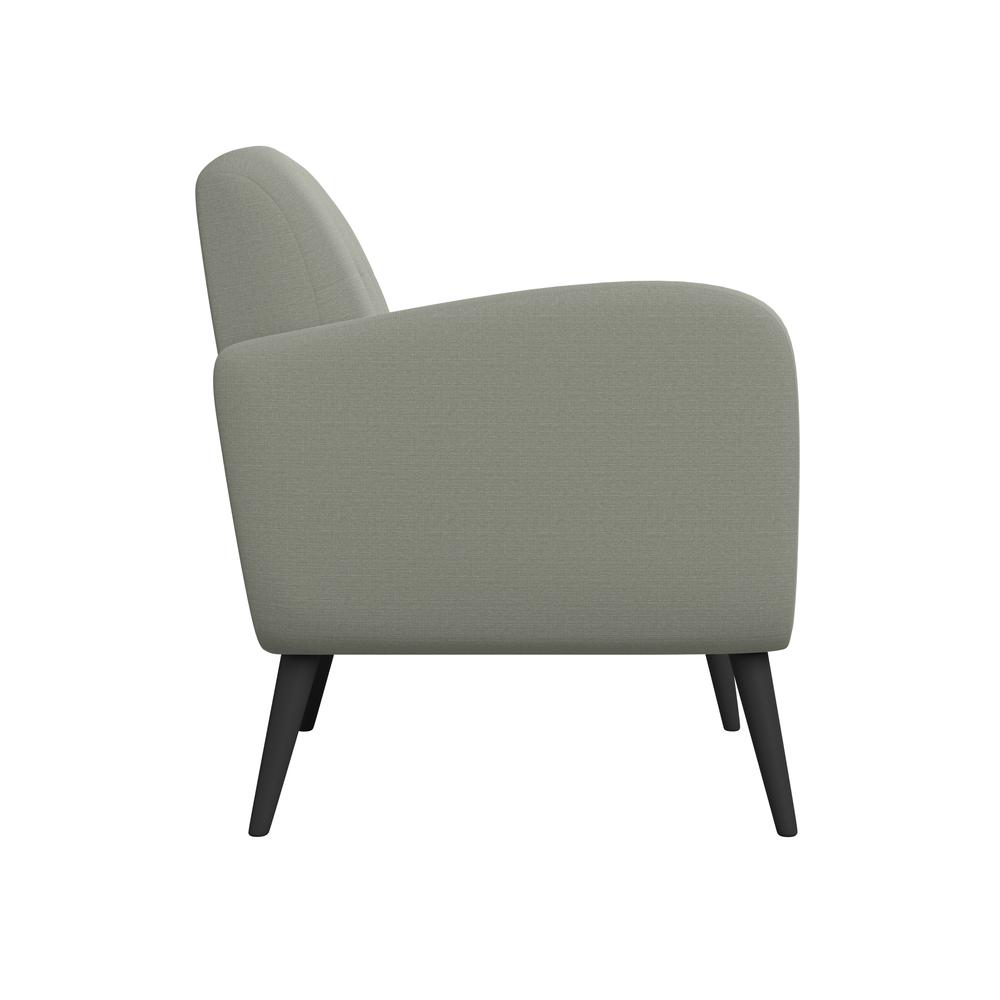 Armchair in Dove Grey Linen with Espresso Legs. Picture 3