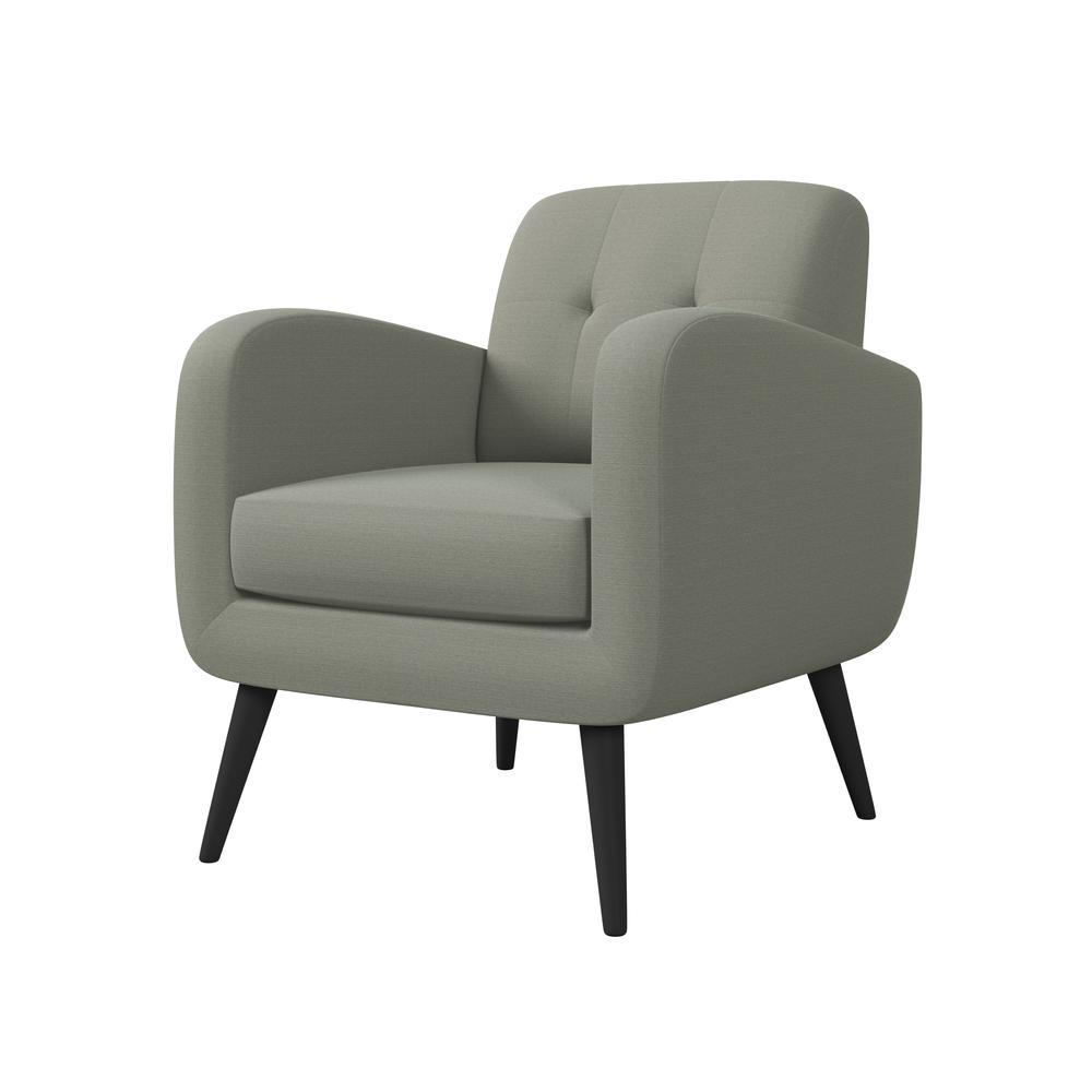 Armchair in Dove Grey Linen with Espresso Legs. Picture 4