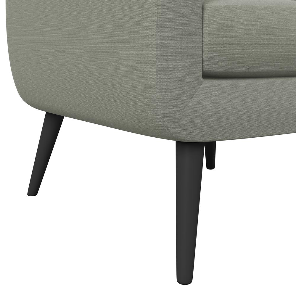 Armchair in Dove Grey Linen with Espresso Legs. Picture 5