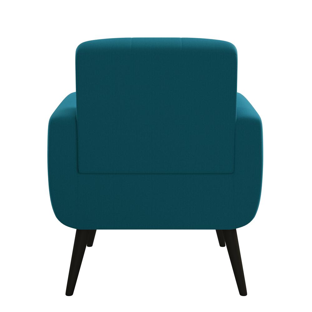 Armchair in Peacock Blue Linen with Espresso Legs. Picture 6