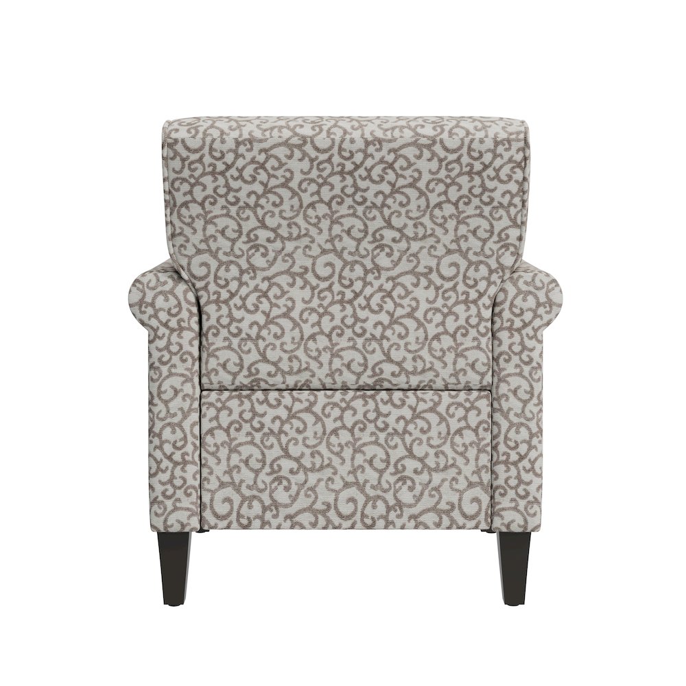 Jean Rolled Arm Chair with Nailheads in Tan Curly Vine. Picture 3