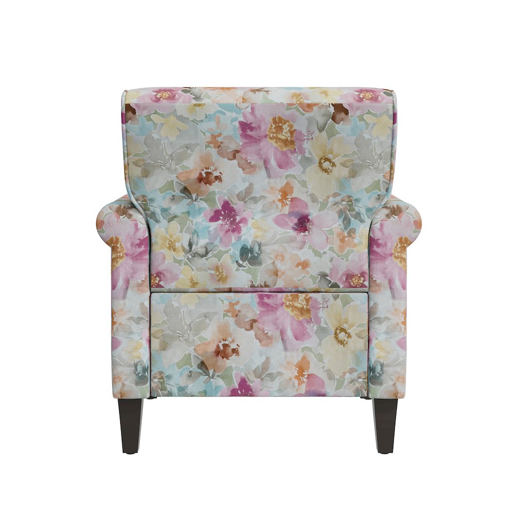 Rolled Arm Chair with Nailheads in Pastel Pink Floral. Picture 4