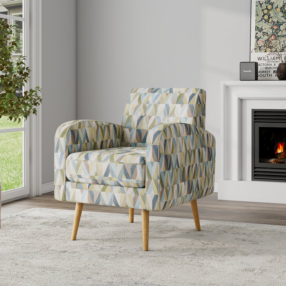 Mid-Century Modern Armchair in Pastel Green and Blue Prism. Picture 8